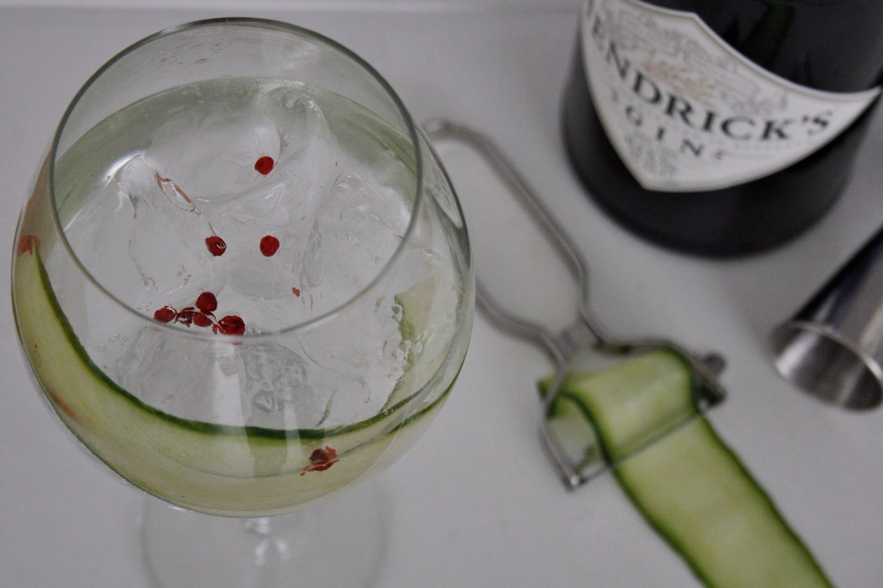 Gin Tonic met komkommer foto