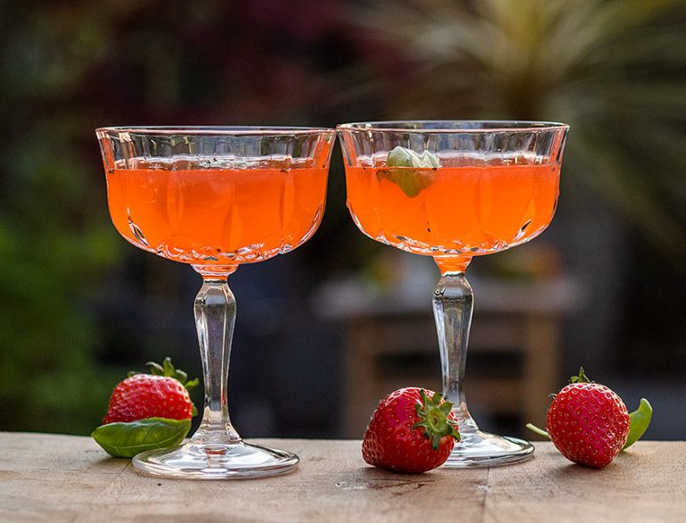 Strawberry Basil Gin Martini